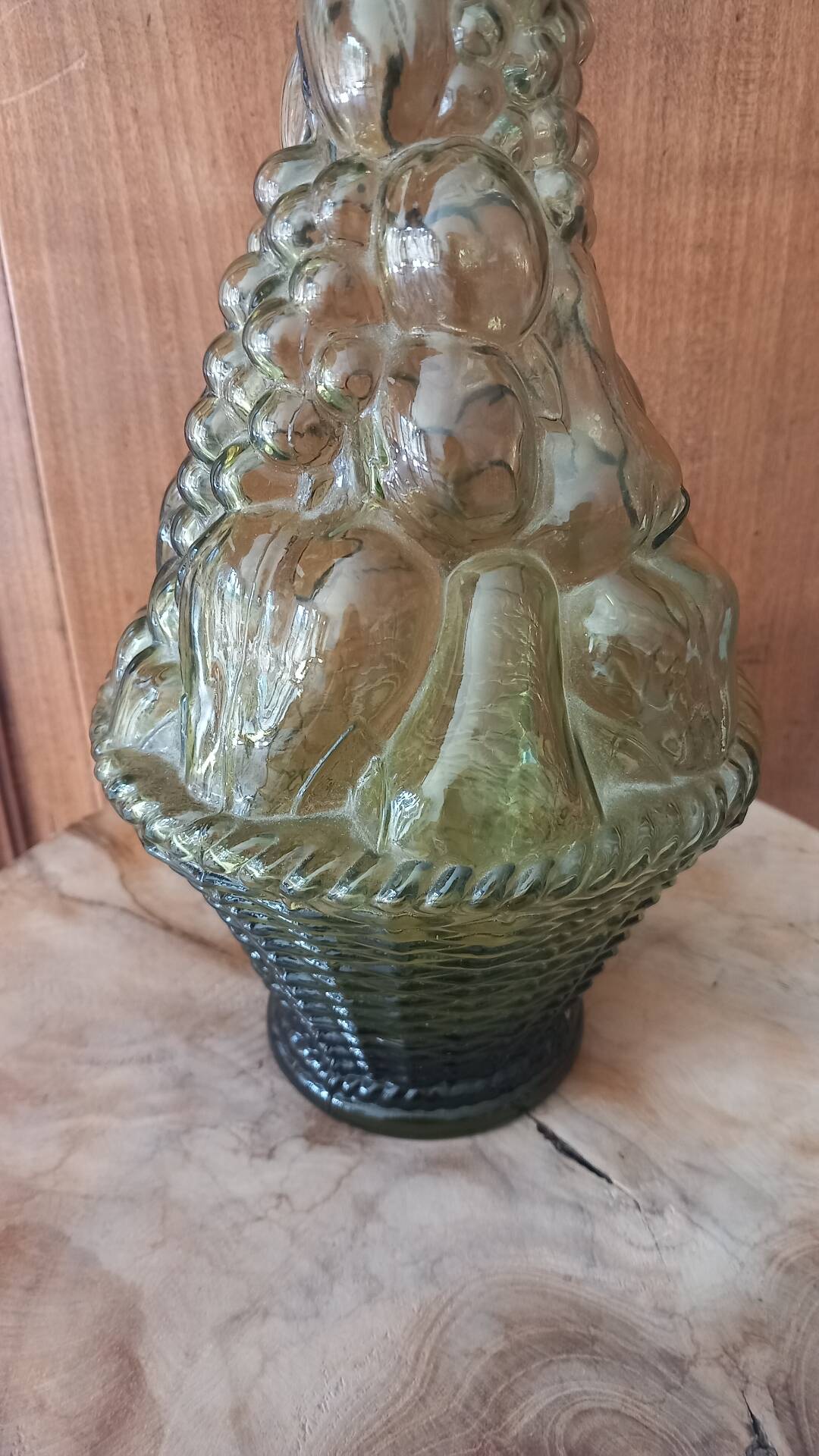 Italian carafe genius glass bottle from Empoli 60s 70s.