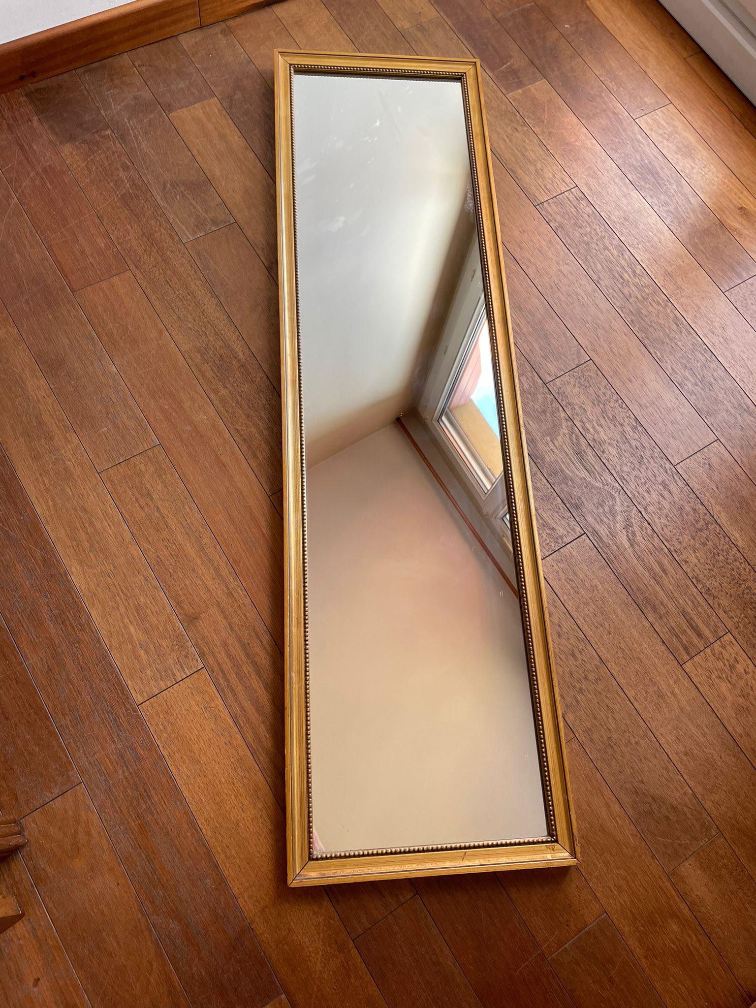 Long mirror golden frame