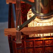 Suspension Mid-Century en Cristal Orange, Danemark