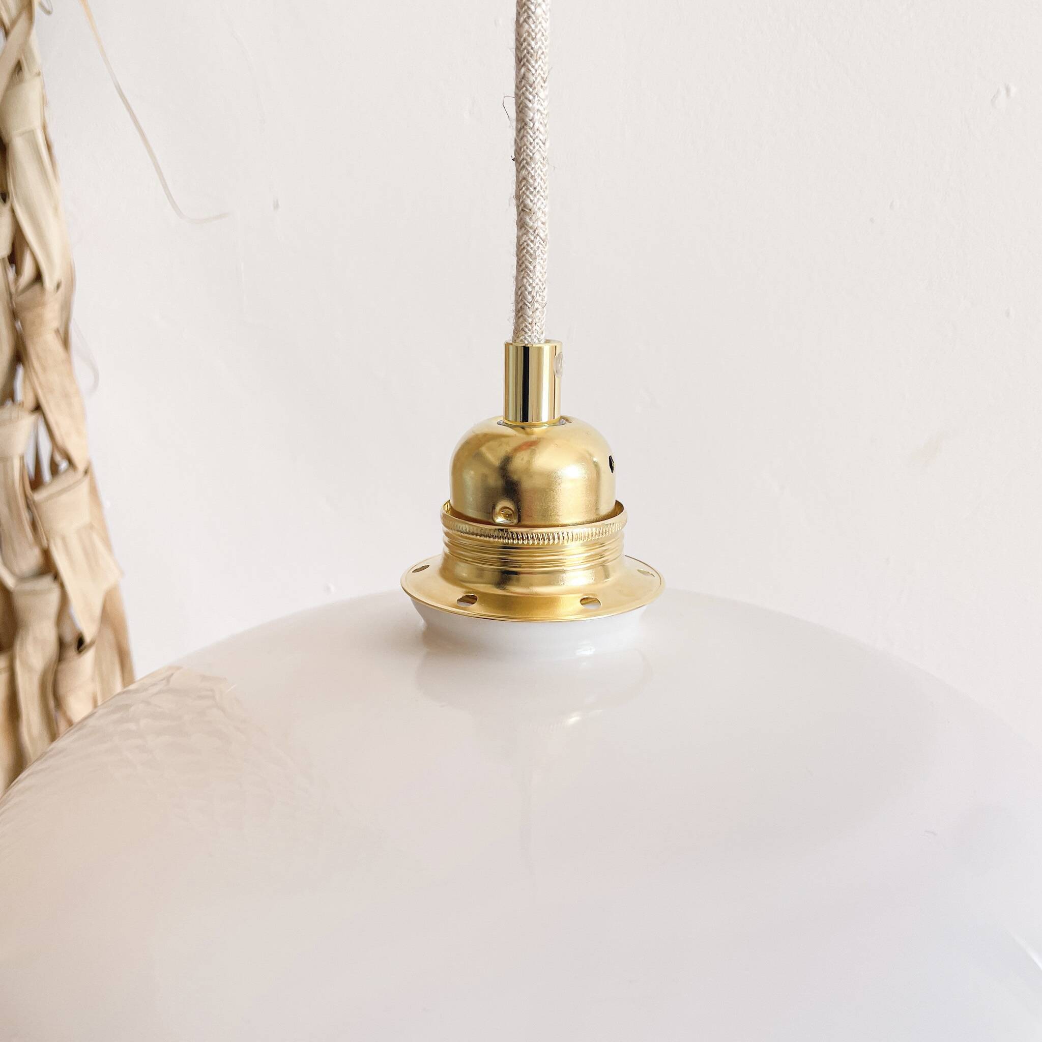 White opaline pendant light