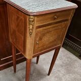 Bedside in marquetry with bronze