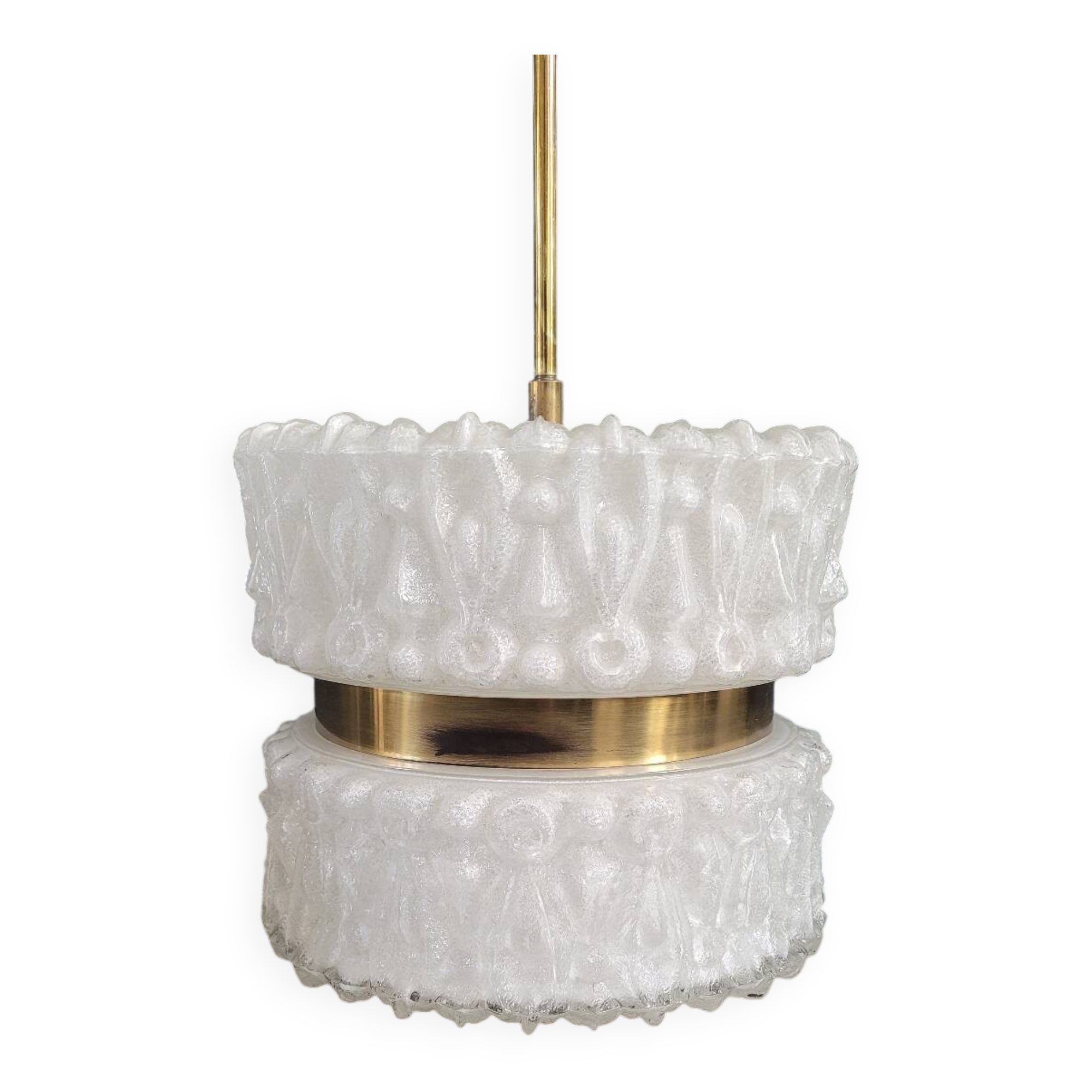 50s molded glass pendant light