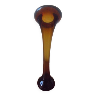 Vase, solifleur, brown glass