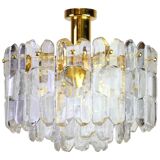 Murano glass light fixture in brass Palazzo, Kalmar, Austria, 1970s