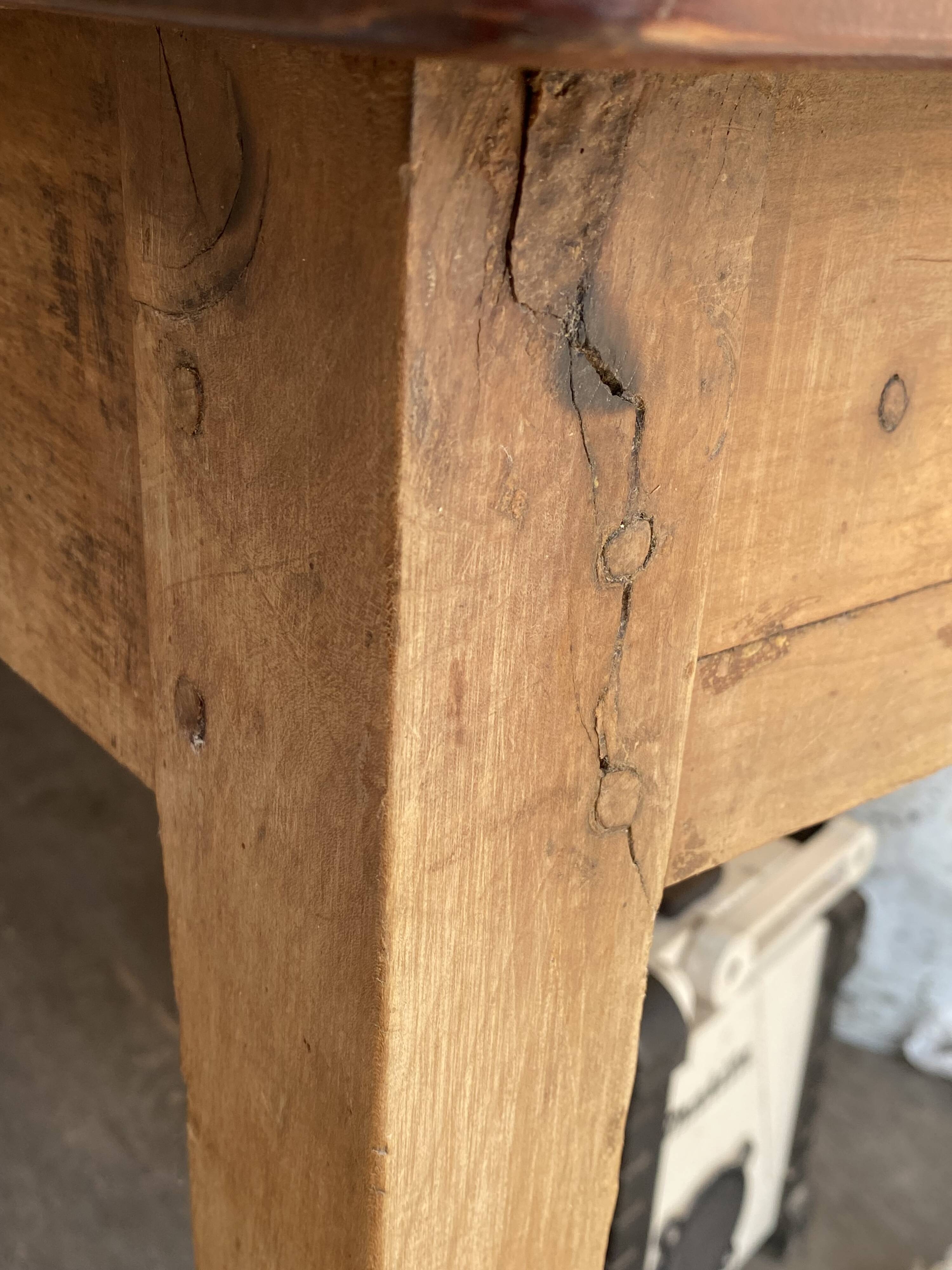 Table de ferme à repas à manger sam en bois massif 1 tiroir 1930 209x80cm