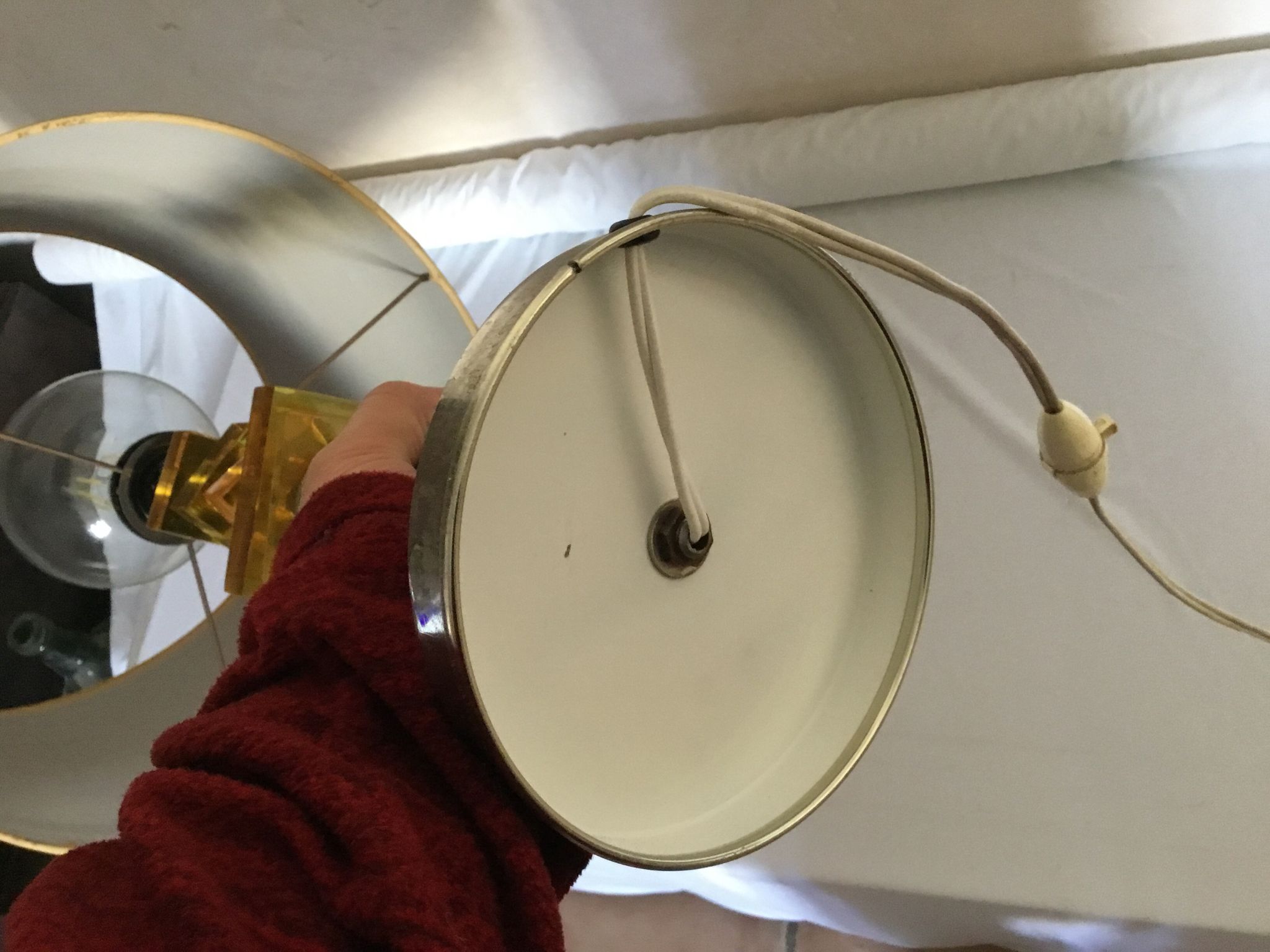 Chrome lamp and Plexiglas vintage amber design Raak