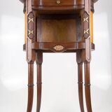 Louis XVI style walnut and marble cabinet