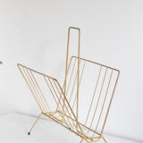 Vintage magazine holder in gold metal