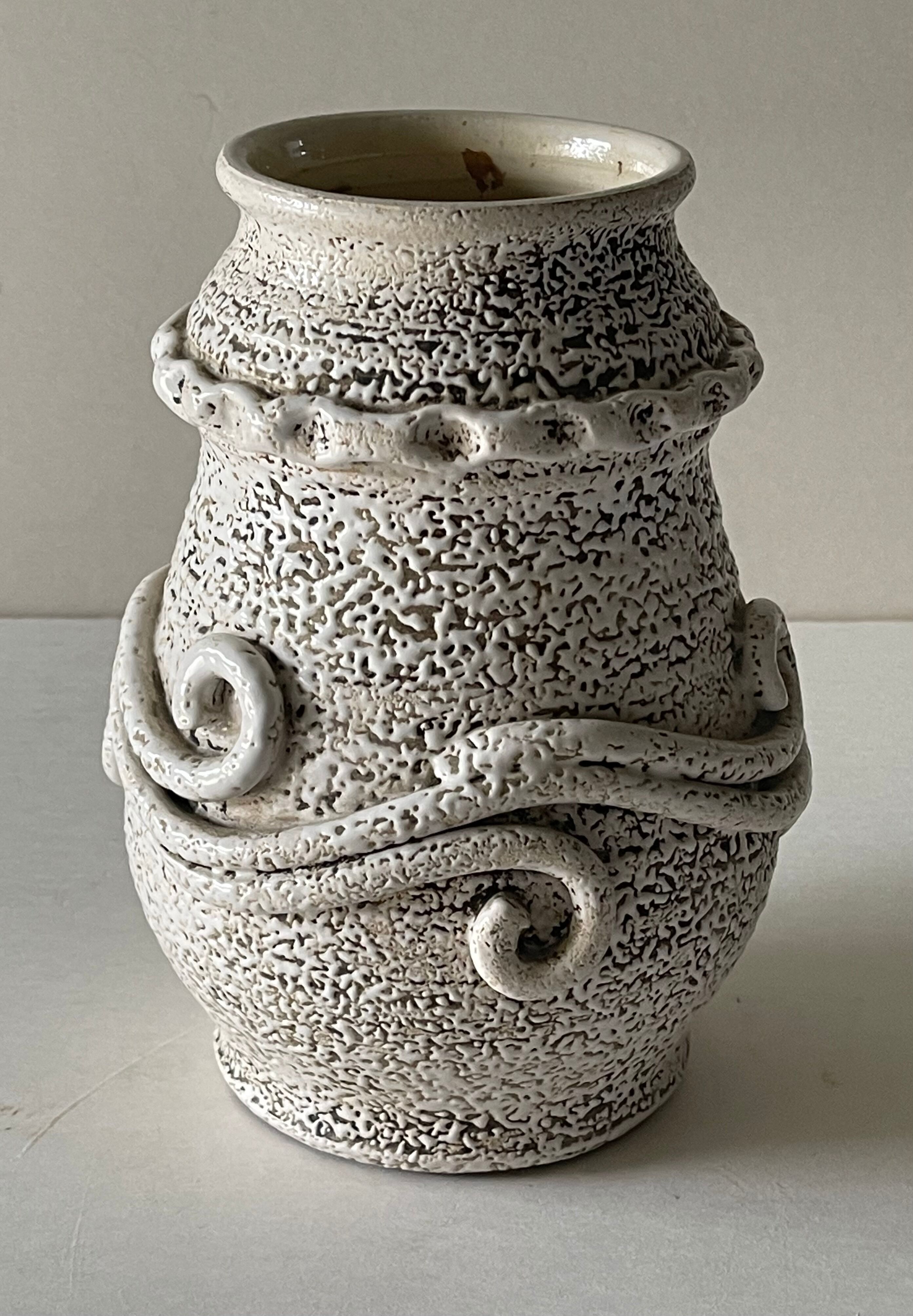 Art Deco crisp earthenware vase, Primavera, Cab, Besnard