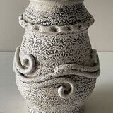 Art Deco crisp earthenware vase, Primavera, Cab, Besnard