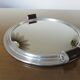 Round aluminum mirror top with wooden handles 40s 50s