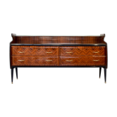 Midcentury italian sideboard in rosewood and brass
