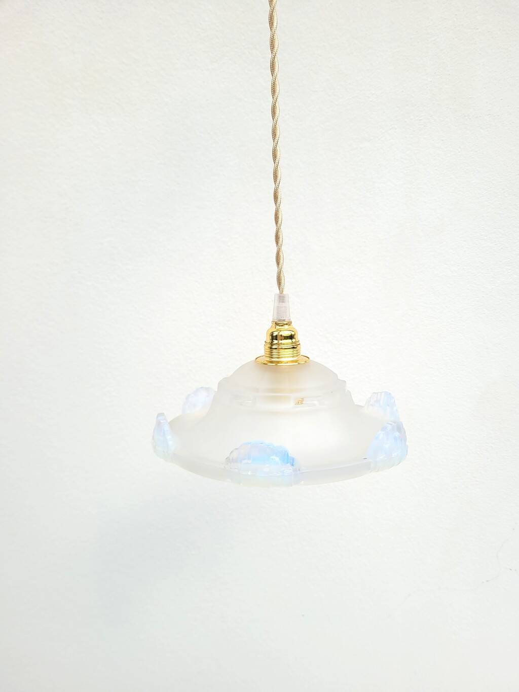Lampe baladeuse Art déco en verre iridescent