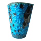 Old blue ceramic vase terracotta sea foam 22 cm living room office decoration