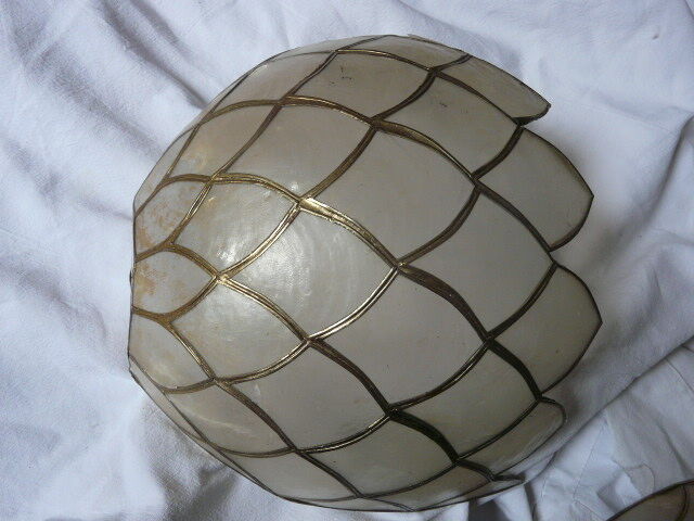 Set of 2 mother-of-pearl wall lamps, 1970s