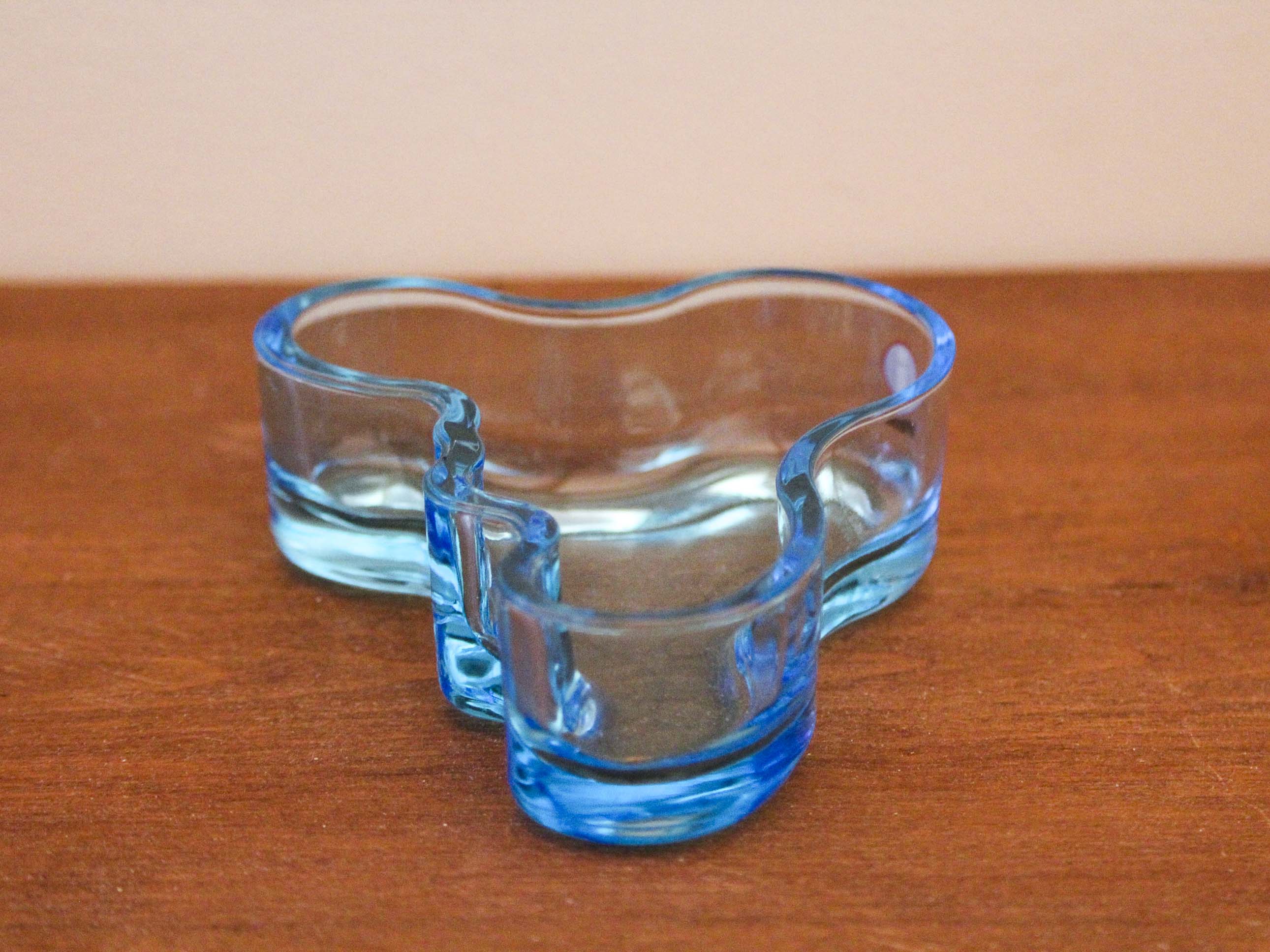 Blue glass cup by Alvaar Alto for IItala