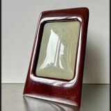 Antique  Art Deco Mahogany Wooden Frame  22.5 cm x 13.5 cm  convex glass
