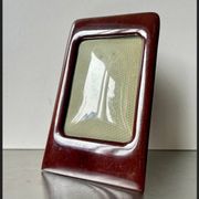 Antique  Art Deco Mahogany Wooden Frame  22.5 cm x 13.5 cm  convex glass