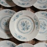 12 antique dessert plates in Chauvigny porcelain