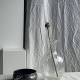 Large blown glass carafe with ice cube compartment Biot