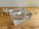 Square striped crystal ashtray / catchall J.G. Durand