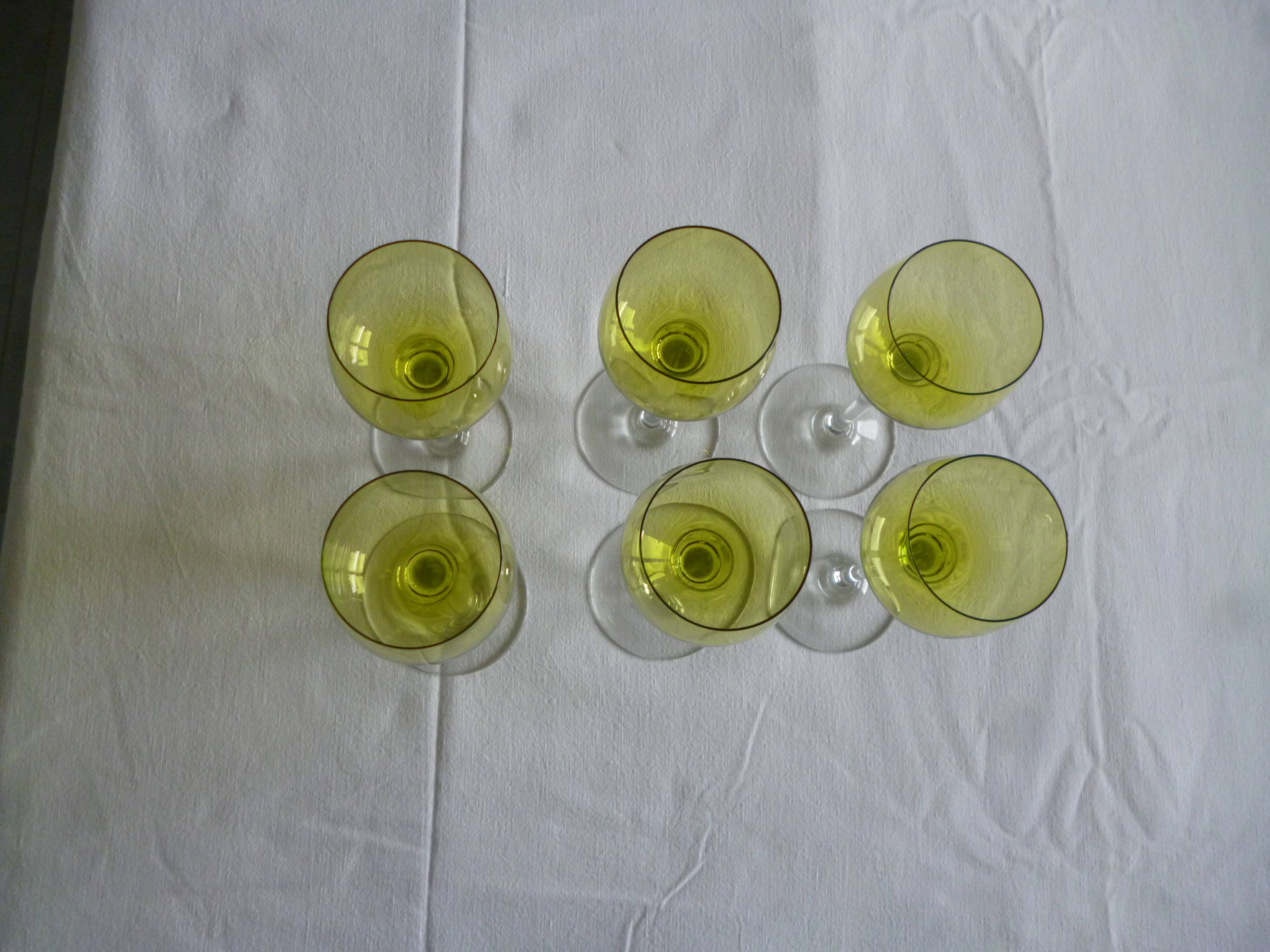 Set of 6 Baccarat stemmed glasses