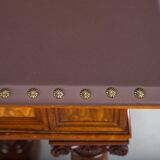 Wilhelmine secretary in walnut & exotic veneer with leather top