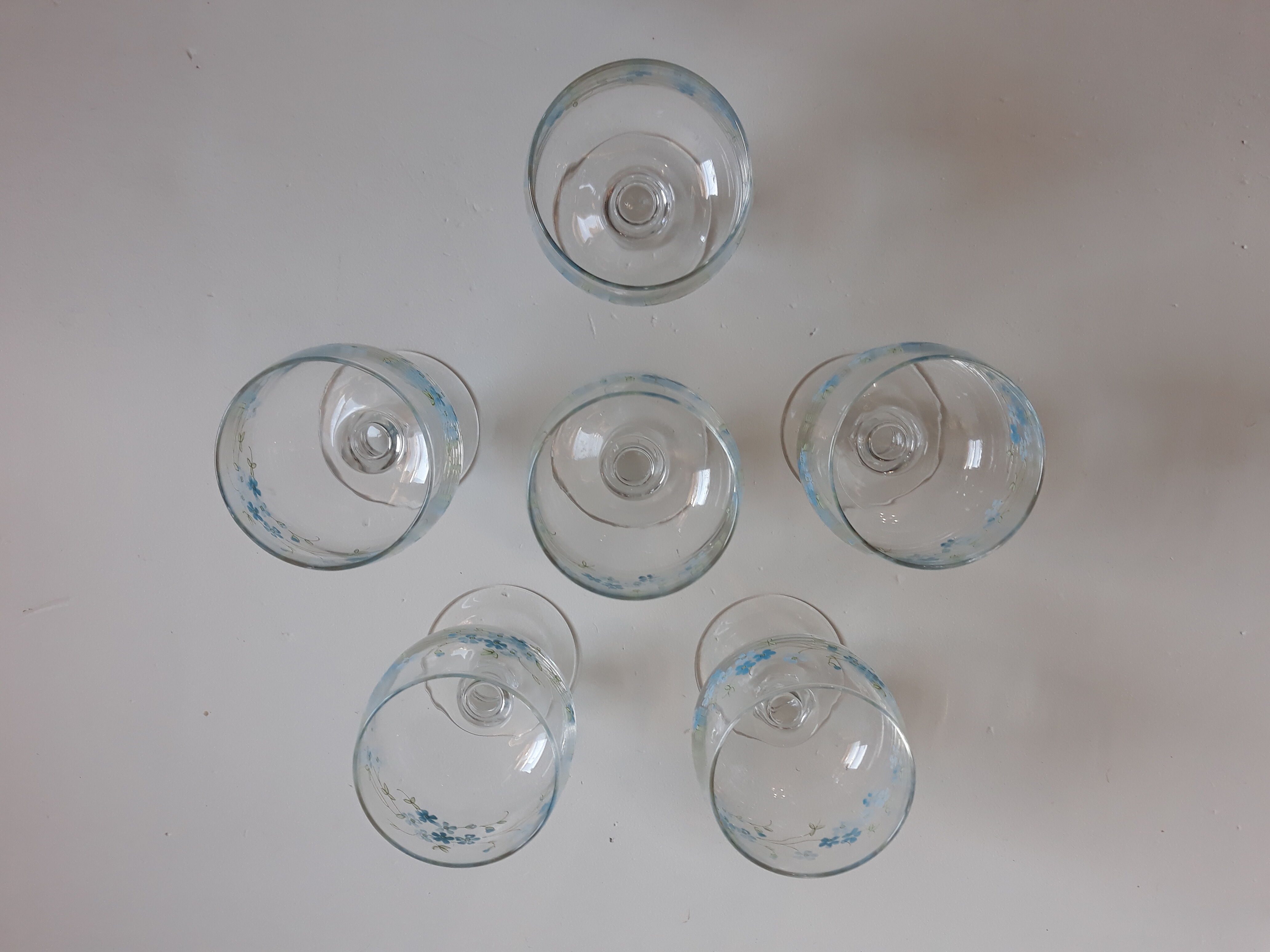 6 Verres myosotis