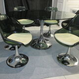 Set table and 6 tulip chairs Roche Bobois 1970