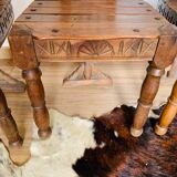 Set of 5 wooden chairs, handcrafted work