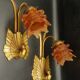 Pair of wall sconces with peacocks from the Art Nouveau period - bronze by Charles Ranc.