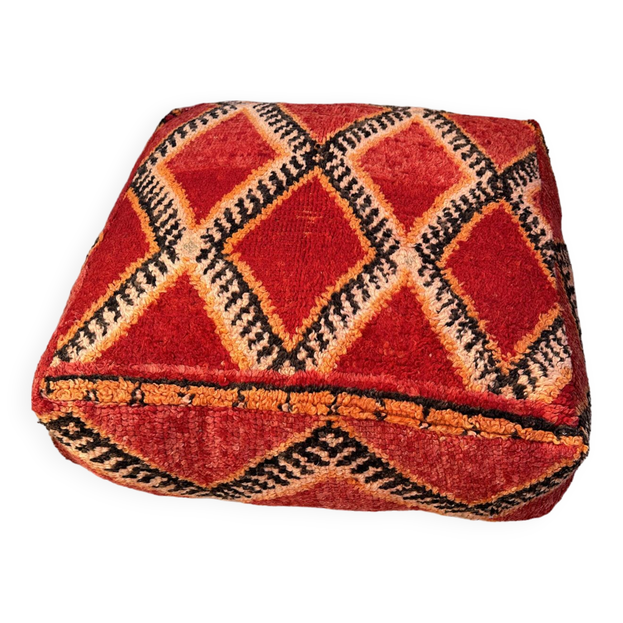 pouf marocain vintage, pouf marocain Beni ourain, pouf berbère,