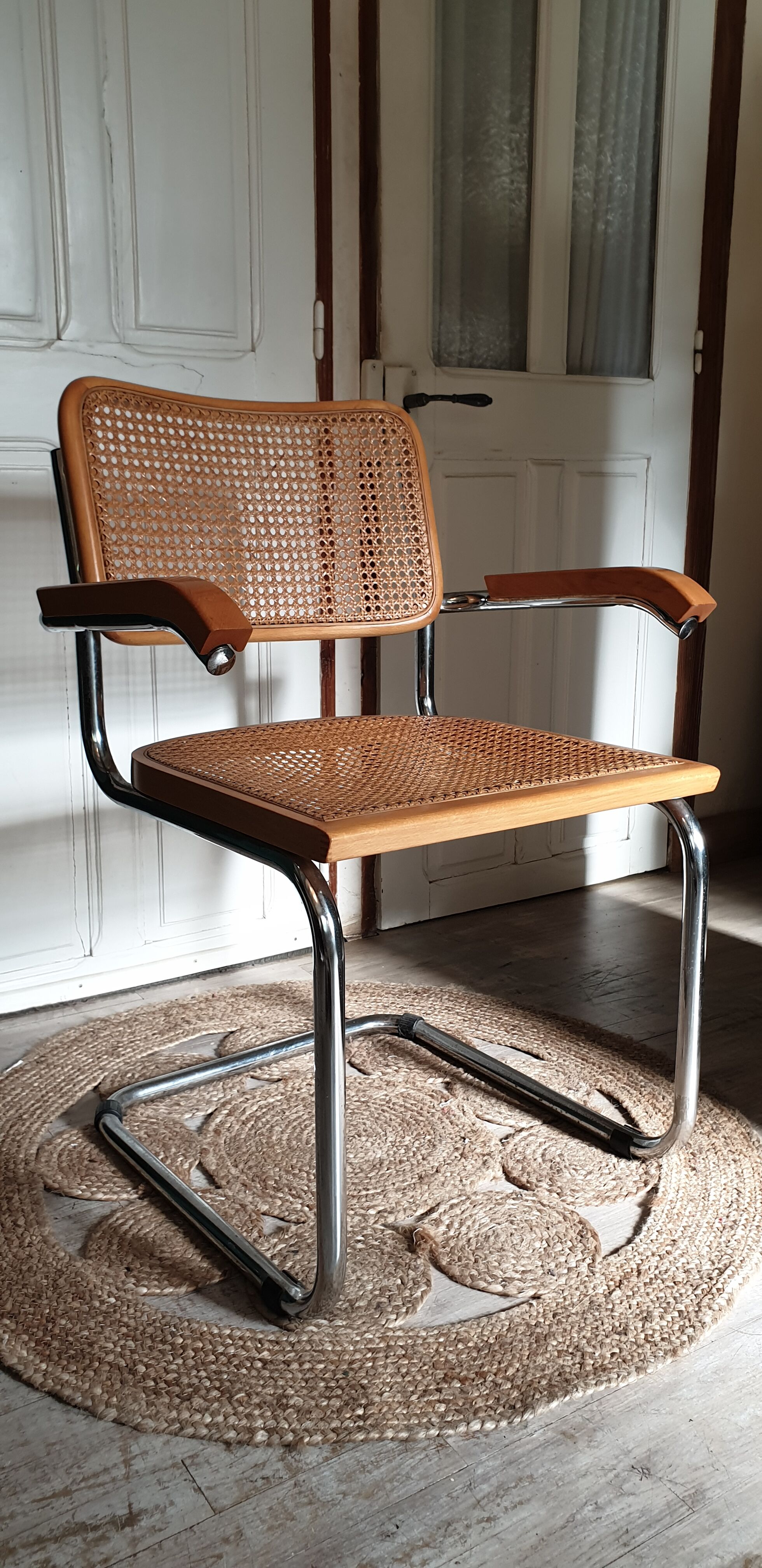 Chrome and cannage armchair Breuer