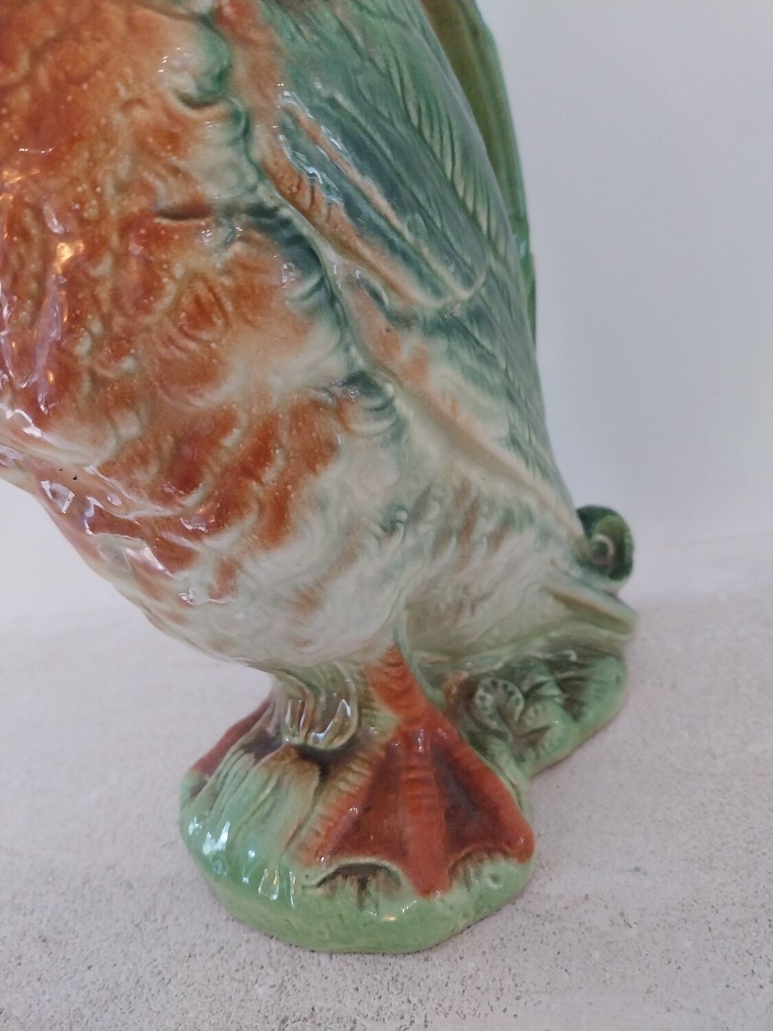 Barbotine earthenware pitcher, Saint-Clément factory