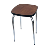 Vintage wood and chrome stool