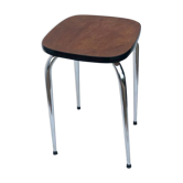 Vintage wood and chrome stool