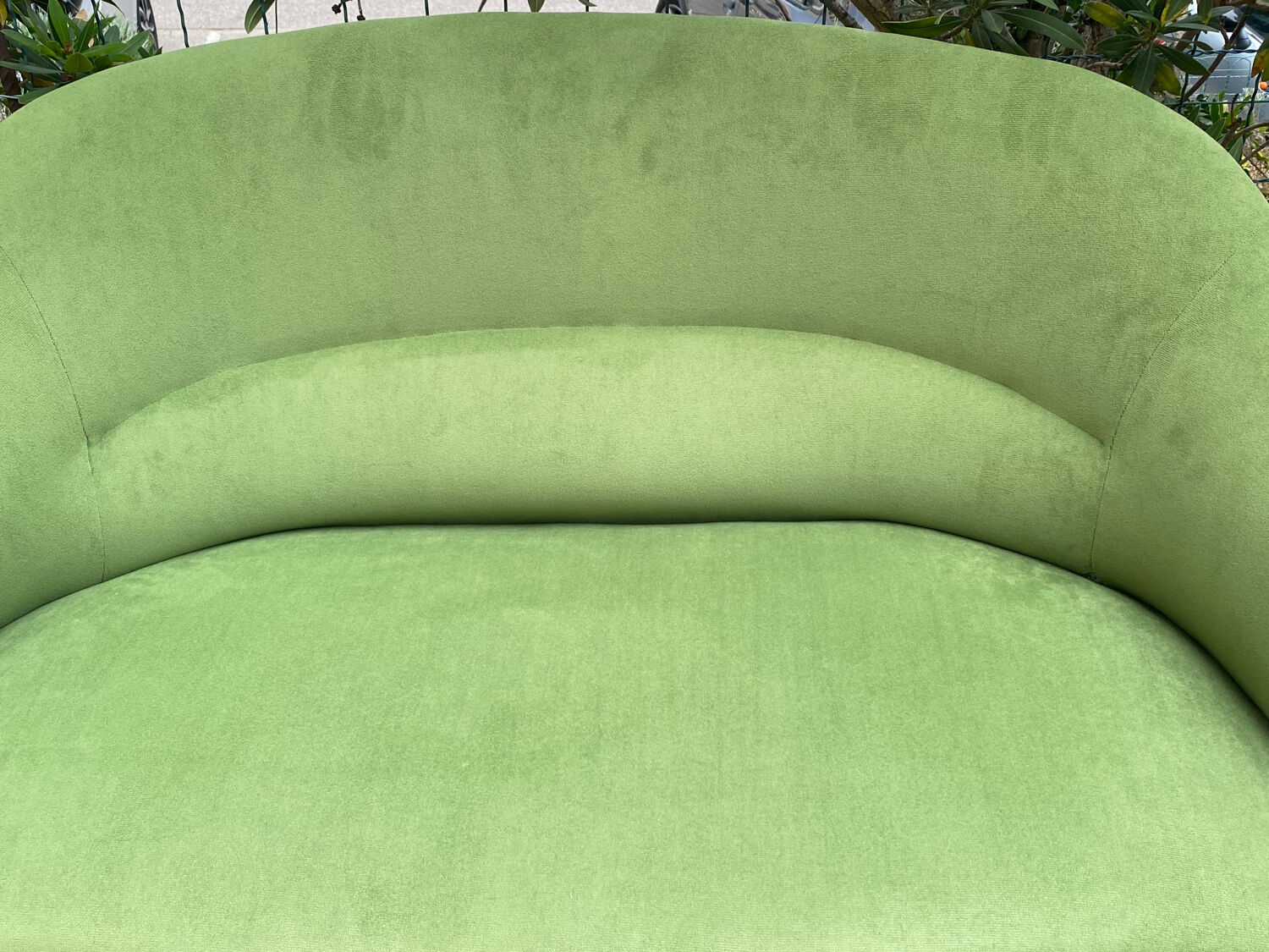 Green velvet toad sofa