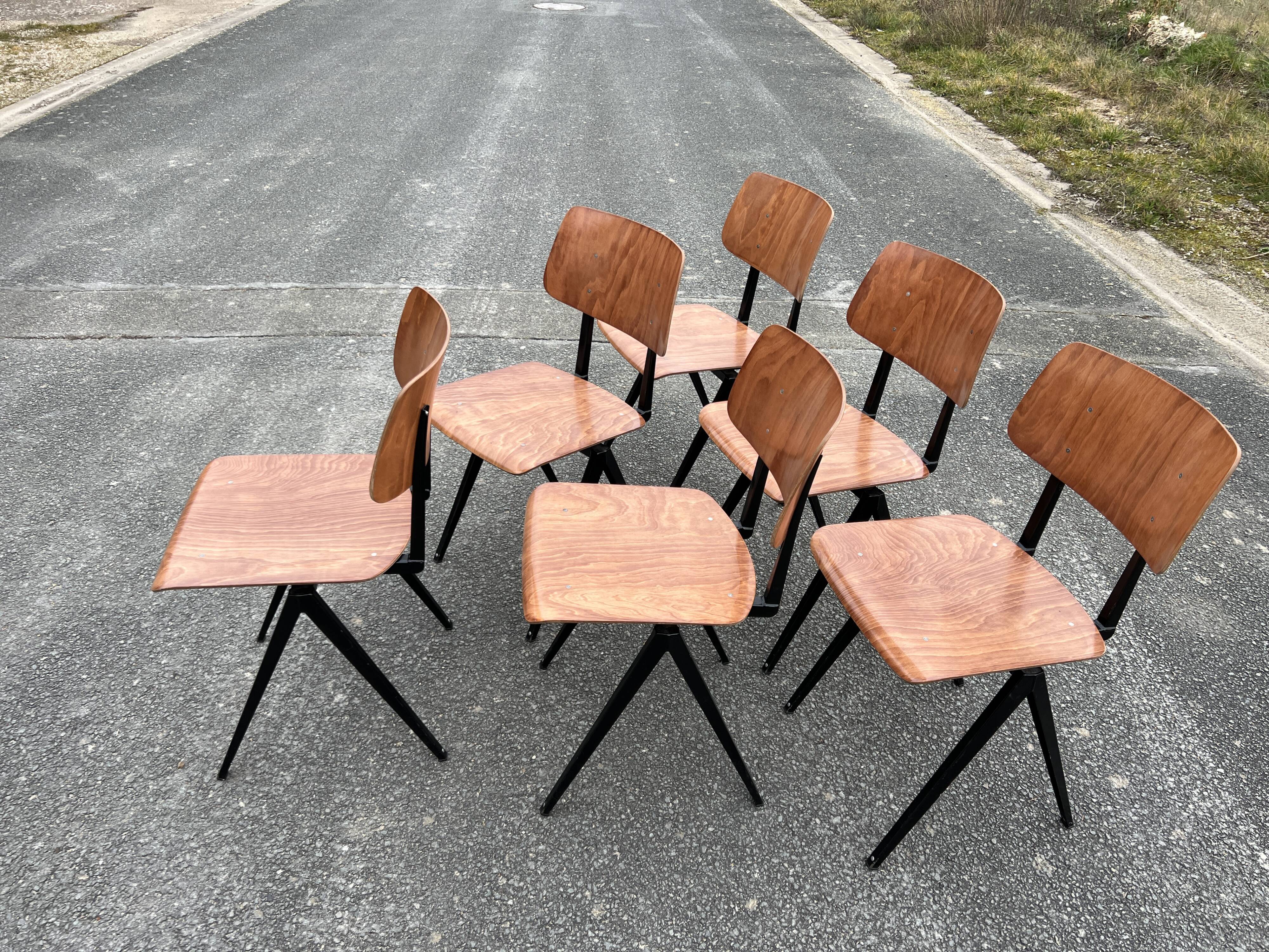 Set of 6 Galvanitas S16 chairs.