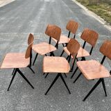 Set of 6 Galvanitas S16 chairs.