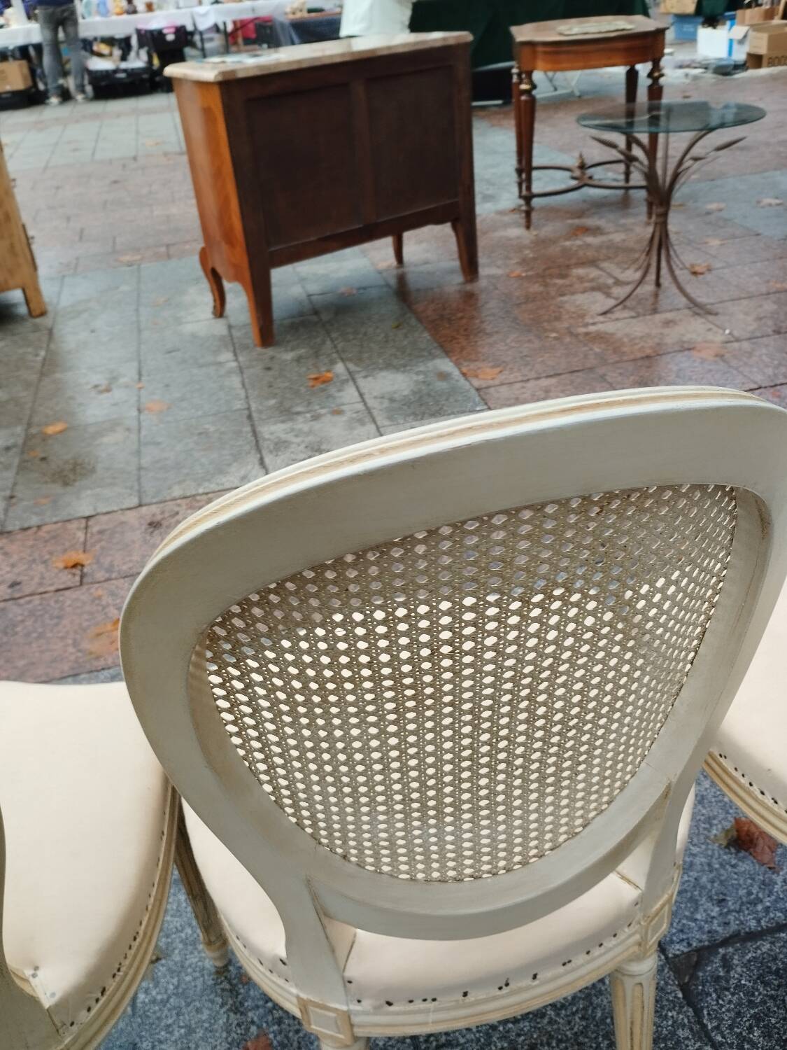 Beautiful set of six antique Louis XVI style chairs