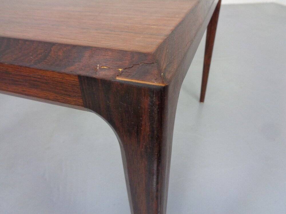 Rosewood coffee table by Johannes Andersen for CFC Silkeborg, Denmark, 1950s.