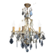 Antique chandelier with glass and gilded bronze pendants – 6 arms – Louis XV style