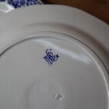 6 flat plates in old Gien earthenware
