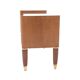 Vintage walnut nightstand with a glass top and brass details, Italy