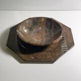 Ammonite Fossil Marble Placemat Bowl and Plate