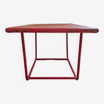 Perforated metal coffee table from the 1950s