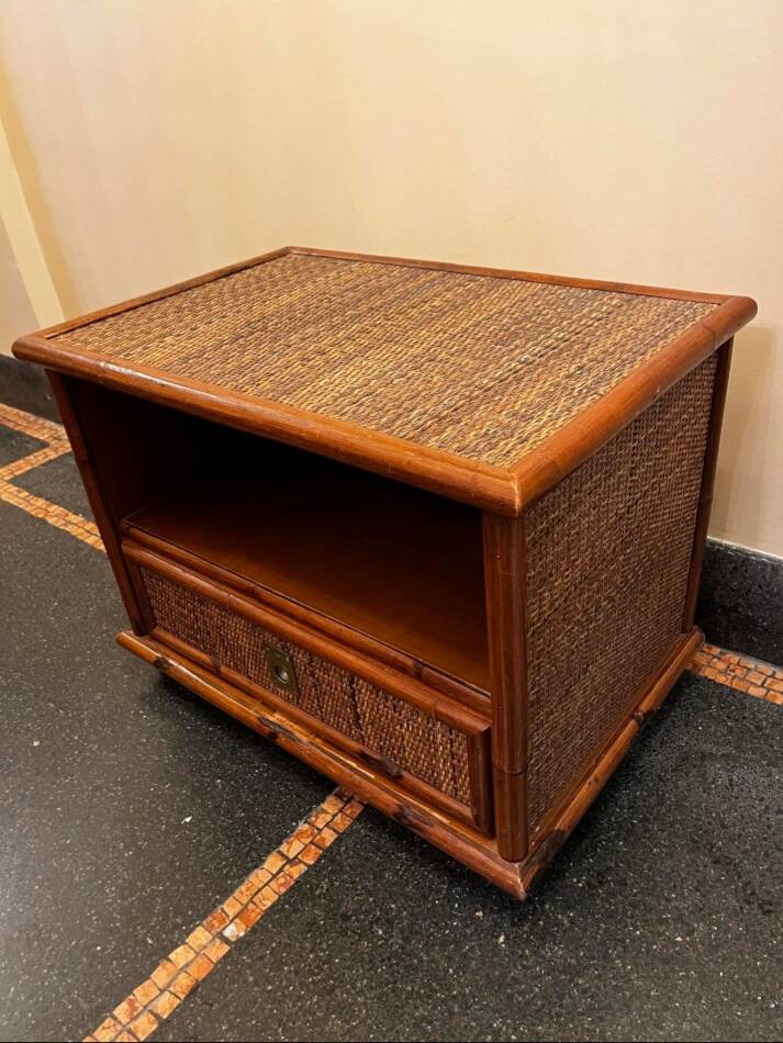 Dal Vera rattan and bamboo bedside table