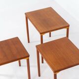 Set of 3 nesting table by E.W. Bach for Toften Møbelfabrik (Denmark, 1960s)