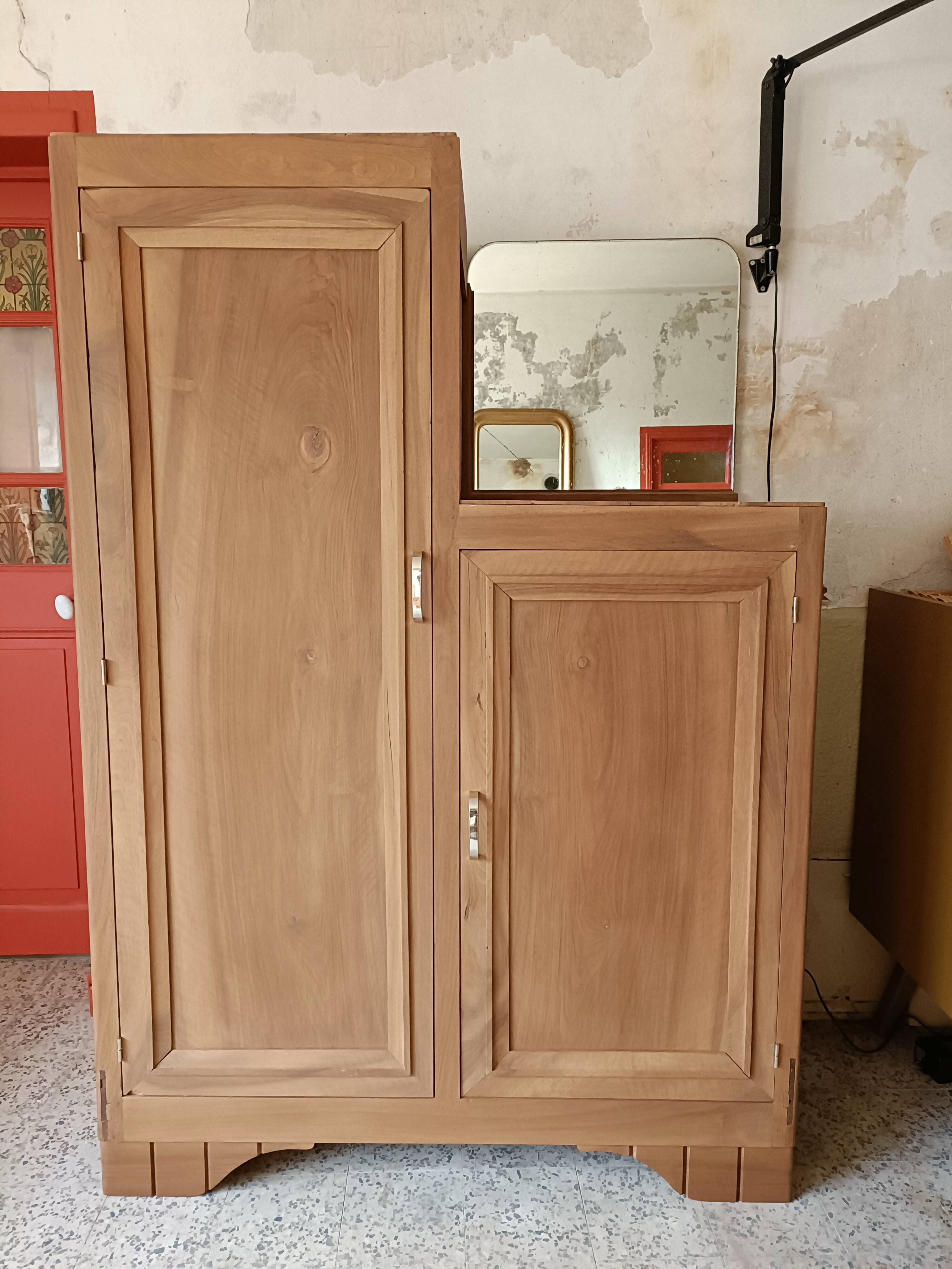 Renovated asymmetrical Art Deco wardrobe/cupboard