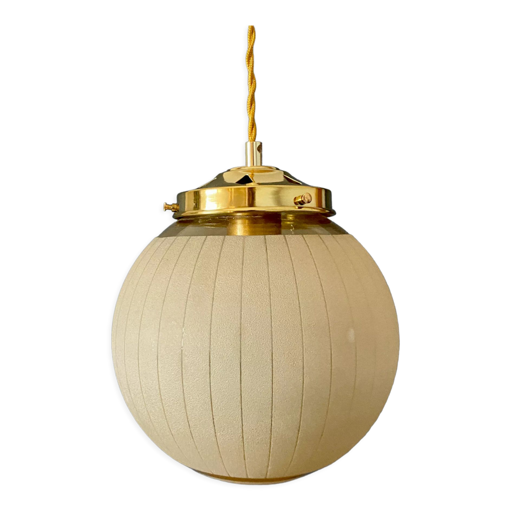 Suspension globe vintage en verre